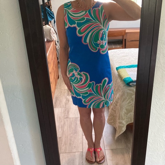 &Lilly Pulitzer Stephanie Shift Style#86273 Novelty Big Bang print Brewster Blue - Picture 6 of 16